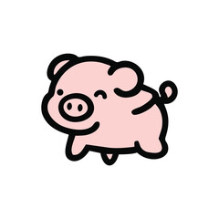 Adorable Cartoon Pig Character Poses Collection