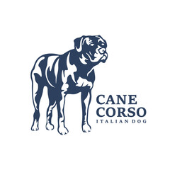Cane Corso Dog logo design vector. Silhouette Cane Corso Dog Template Illustration. Icon Symbol