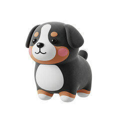Fototapeta premium Cute Bernese Mountain Dog Puppy 3D Render