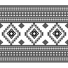 Tribal Seamless Geometric Pattern, Black Ethnic Textile Design