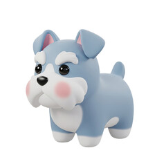 Cute 3D cartoon Maltese dog character.