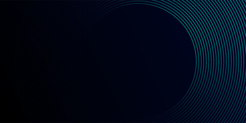 Blue abstract background with glowing circles. Swirl circular lines pattern. Geometric spiral. Twirl element. Modern graphic design. Futuristic technology concept.