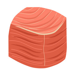 Salmon fillet illustration, salmon meat slices, seafood vector illustration 