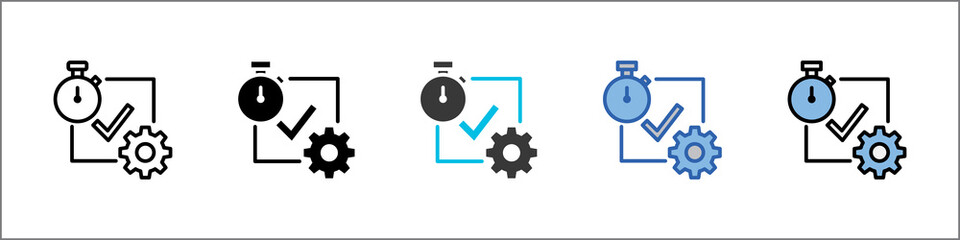 Efficiency Icon Pack Multistyle Illustration