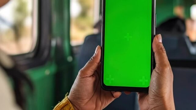 Smartphone green screen in vehicle