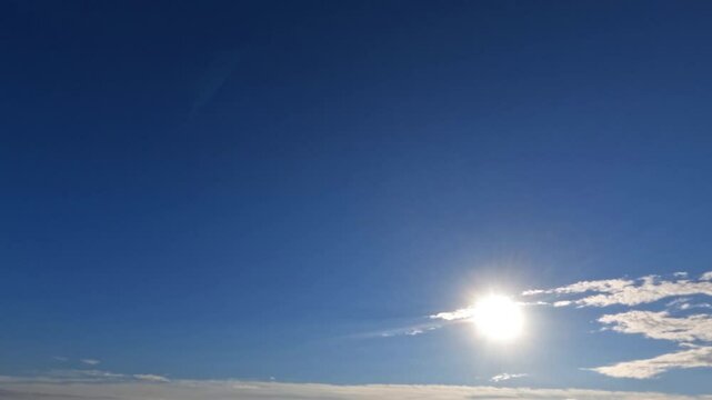 timelapse video of small clouds and sun for weather forecast