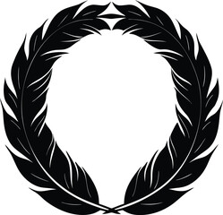 Black feather wreath frame circle design element © Abdul