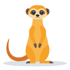 Cute meerkat flat vector