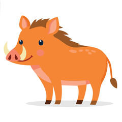 Cute warthog flat vector