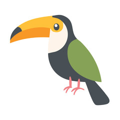Cute toucan flat vector