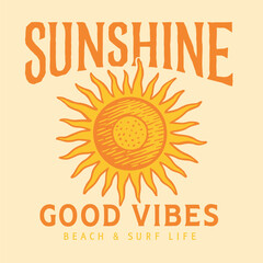 Sunshine Paradise Slogan Prints - Vintage Retro Beach Art for Women's T-Shirts - Tropical Summer Graphic Design with Girly Vibes