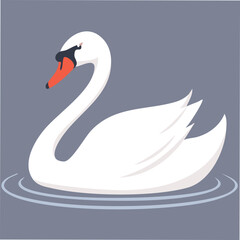 Fototapeta premium Cute swan flat vector