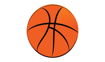 Obraz premium Close up view of a bright orange basketball with black lines on a white background