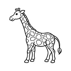 Obraz premium Giraffe coloring page for kids 