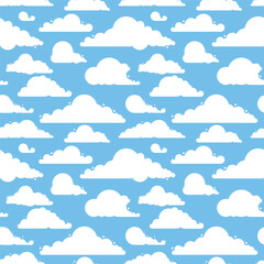 Sky clouds Seamless pattern vector Illustration.