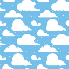 Sky clouds Seamless pattern vector Illustration.