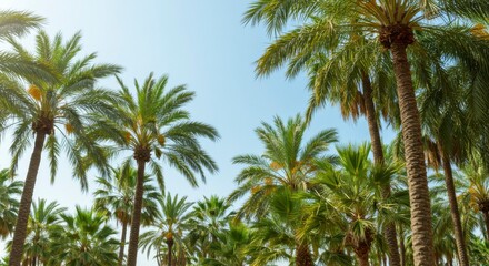 Palm trees canopy