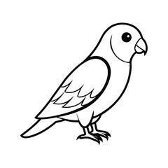 Obraz premium A Lovebird line art vector illustration.