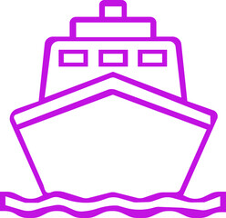 Ship icon.Cruise Ship Vector Silhouette icon design.isolated Pirate ship collection flat style icon, pirate ship icon Vector , Silhouette,color ship symbol, adventure, and relaxation Soft gradients.