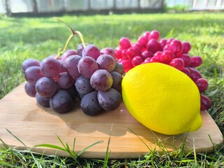 Still life of fresh fruit taken in close-up