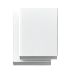 Two blank white books stacked together simple design