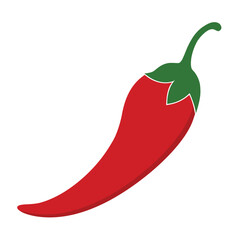 red hot chili isolated on white background
