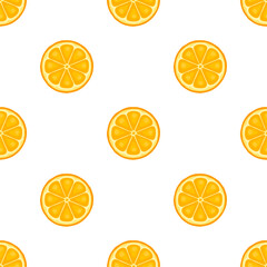 Obraz premium Seamless pattern with slice orange fruit.