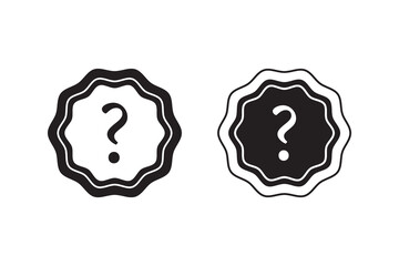 Black question mark icon Simple thin line logo set.