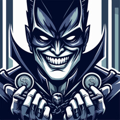 illustration of an evil scary mask