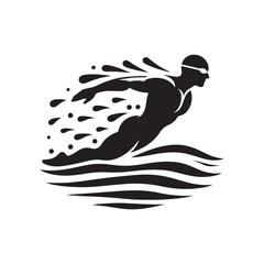 swimmers vector silhouette clip art logo designs illustrations collections. swimming sports sets.