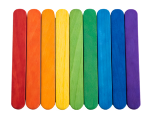 Colorful rainbow ice cream stick pattern isolated on transparent background
