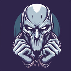 illustration of an evil scary mask