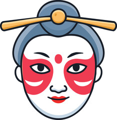Stylized portrait of a woman with traditional Chinese opera makeup.