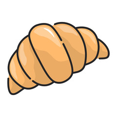 Croissant icon. pastry, bakery, breakfast, bread, flaky, snack, cafe, food. Vector Icon Illustration