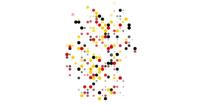 Falling Dots Build German Map Structure