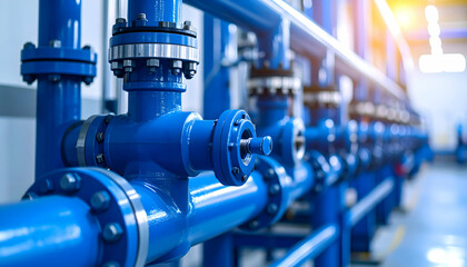 Blue Industrial Piping System.