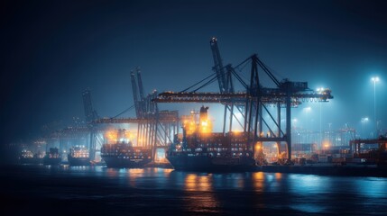 Obraz premium Modern Industrial Scene with Factory and Heavy Machinery