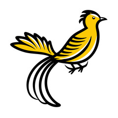 bright yellow duck, stylized feather pattern, simple geometric shapes, modern minimalist art style, vibrant colors, digital illustration
