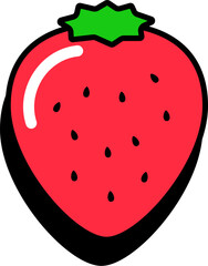 Vector Sticker Icon Strawberry