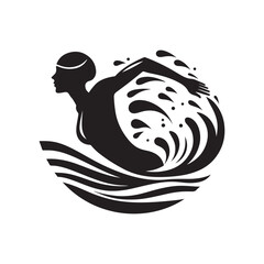 swimmers vector silhouette clip art logo designs illustrations collections. swimming sports sets.