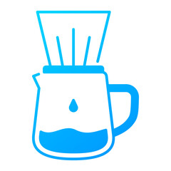 Drip coffee icon. brew, filter, pour, hot, caffeine, maker, slowbrew. Vector Icon Illustration