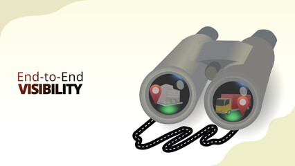 end to end visibility concept. The ability to track all movements in the supply chain from start to finish. supply chain management illustration vector illustration