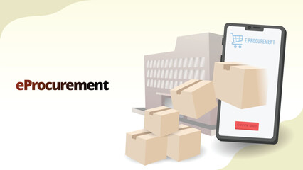 e procurement concept. Procurement of goods and services through digital platforms. supply chain management illustration vector illustration