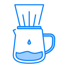 Drip coffee icon. brew, filter, pour, hot, caffeine, maker, slowbrew. Vector Icon Illustration