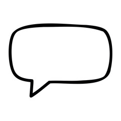 Naklejka premium Simple outline of a hand-drawn speech bubble. Vector hand-drawn doodle illustration
