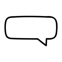 Simple empty speech bubble outline for comic and design use. Vector hand-drawn doodle illustration