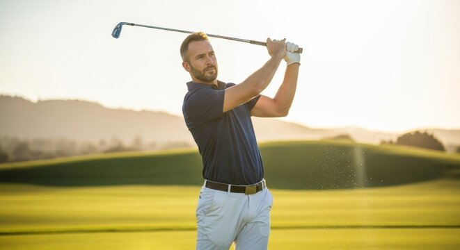 golfer frozen mid-swing in clear silhouette, body posture emphasizing technique. golf learning