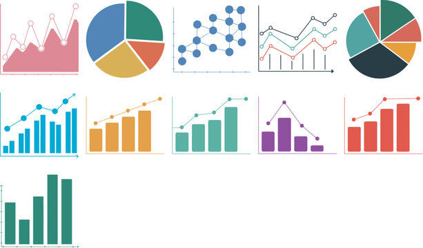 Data Visualization Icons Charts Graphs  Diagrams for Presentations