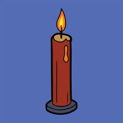 A glowing candle flickers softly, its warm light cutting through the deep darkness, creating a peaceful, intimate atmosphere that soothes and invites quiet reflection.
