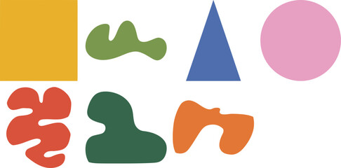 Colorful Abstract Shapes Geometric  Organic Forms Design Element